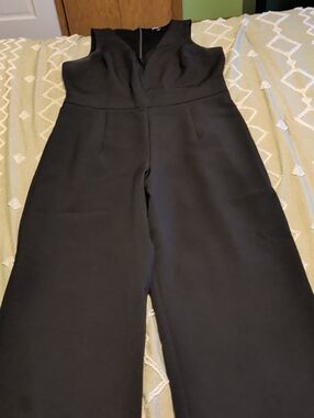 Express Black Sleeveless Wide-Leg Jumpsuit